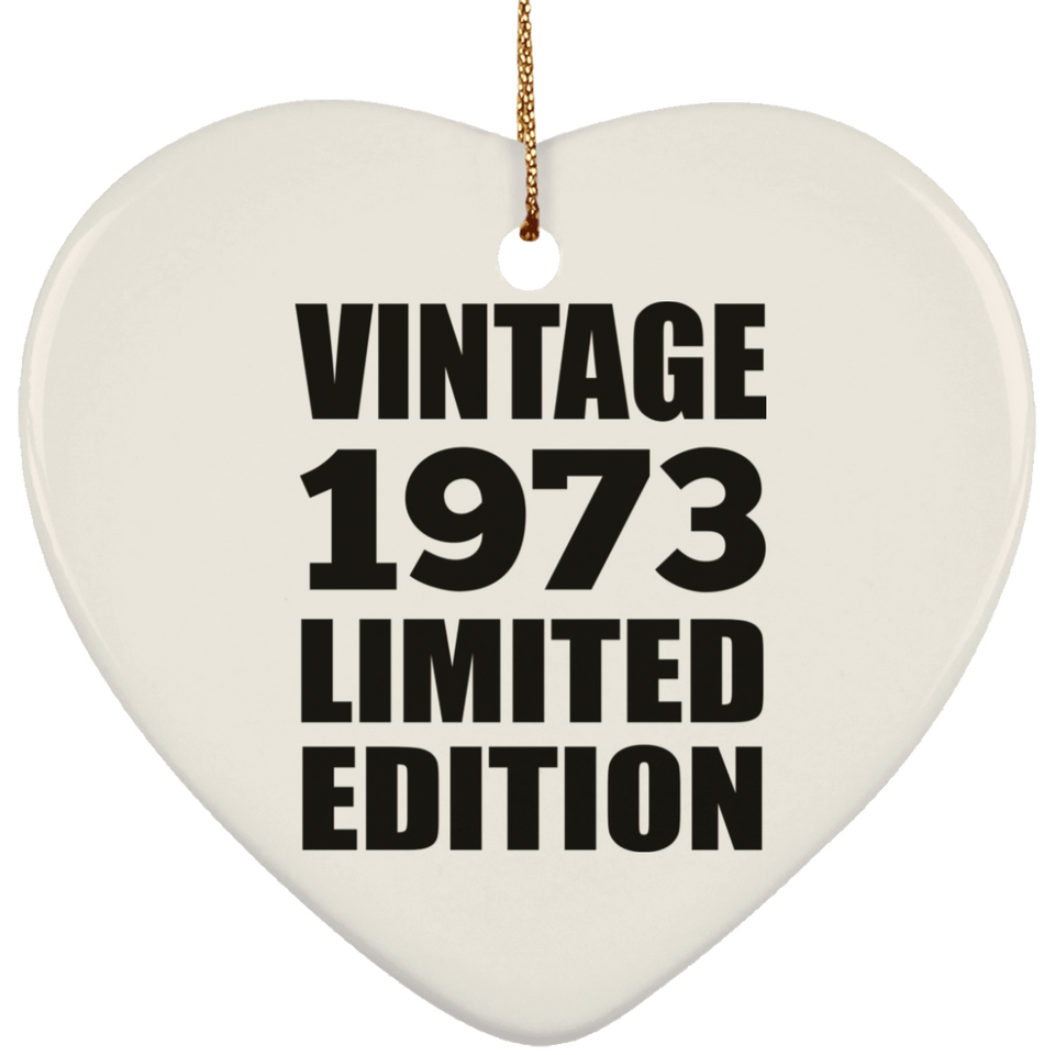 51st Birthday Vintage 1973 Limited Edition - Heart Ornament