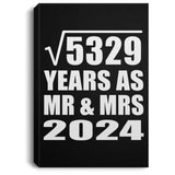 73rd Anniversary Square Root of 5329 Years As Mr & Mrs 2024 - Canvas Portrait