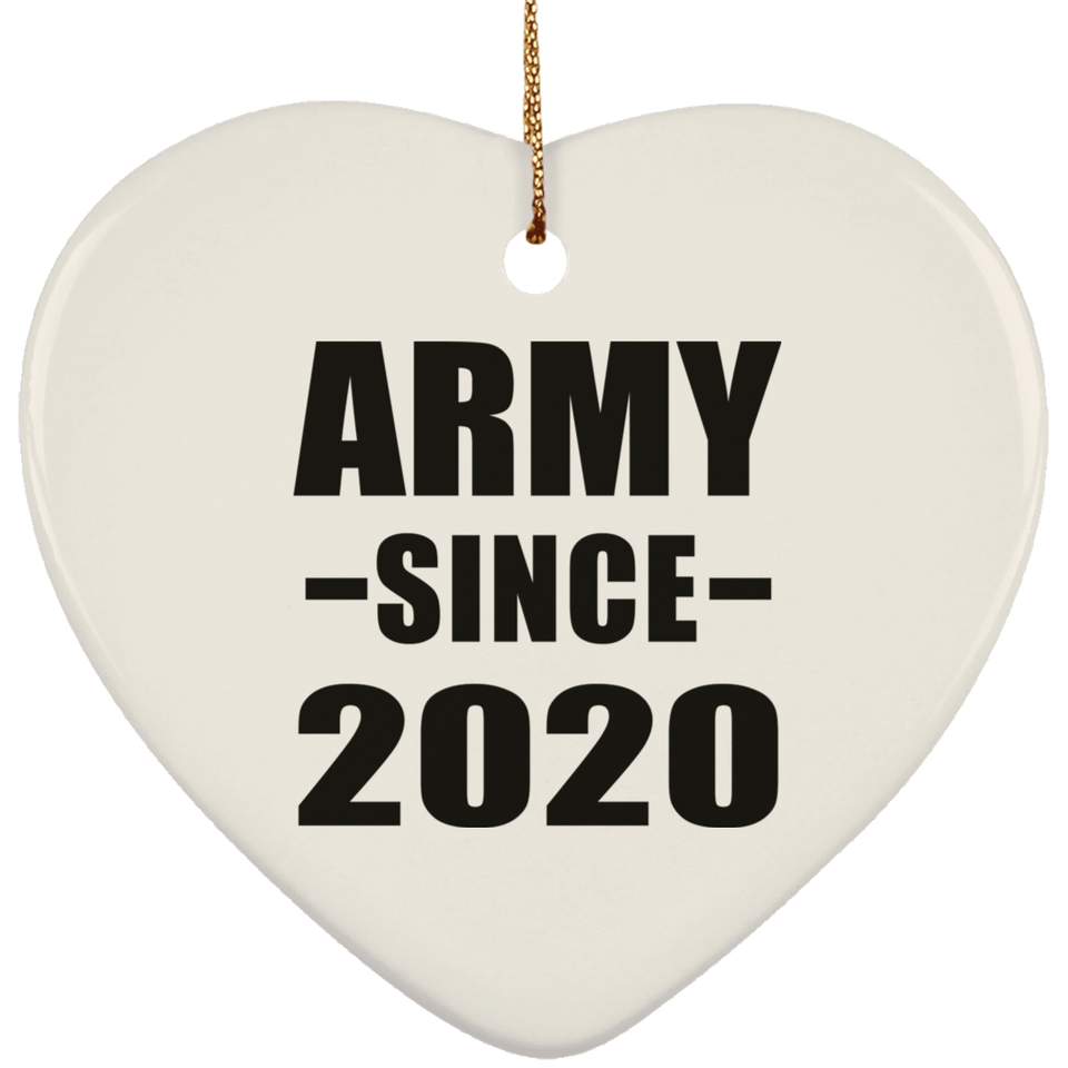 Army Since 2020 - Heart Ornament