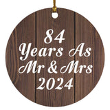 84th Anniversary 84 Years As Mr & Mrs 2024 - Circle Ornament D