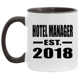 Hotel Manager Established EST. 2018 - 11oz Accent Mug Black