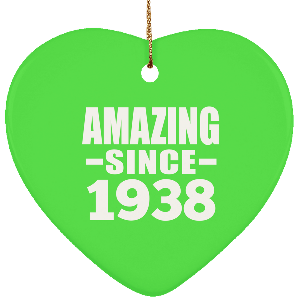 86th Birthday Amazing Since 1938 - Heart Ornament