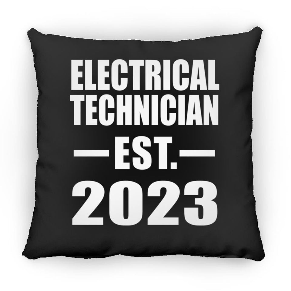 Electrical Technician Established EST. 2023 - Throw Pillow Black
