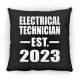 Electrical Technician Established EST. 2023 - Throw Pillow Black