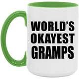 World's Okayest Gramps - 15oz Accent Mug Green
