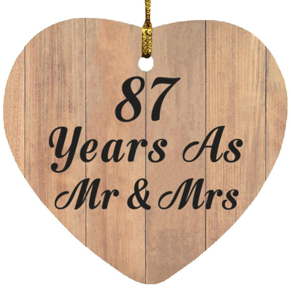 87 Years As Mr & Mrs - Heart Ornament C