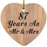 87 Years As Mr & Mrs - Heart Ornament C