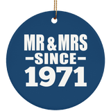 53rd Anniversary Mr & Mrs Since 1971 - Circle Ornament