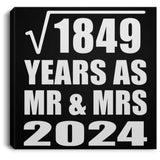 43rd Anniversary Square Root of 1849 Years As Mr & Mrs 2024 - Canvas Square