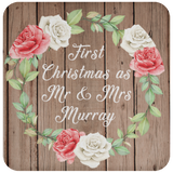 First Christmas As Mr & Mrs Murray - Drink Coaster B