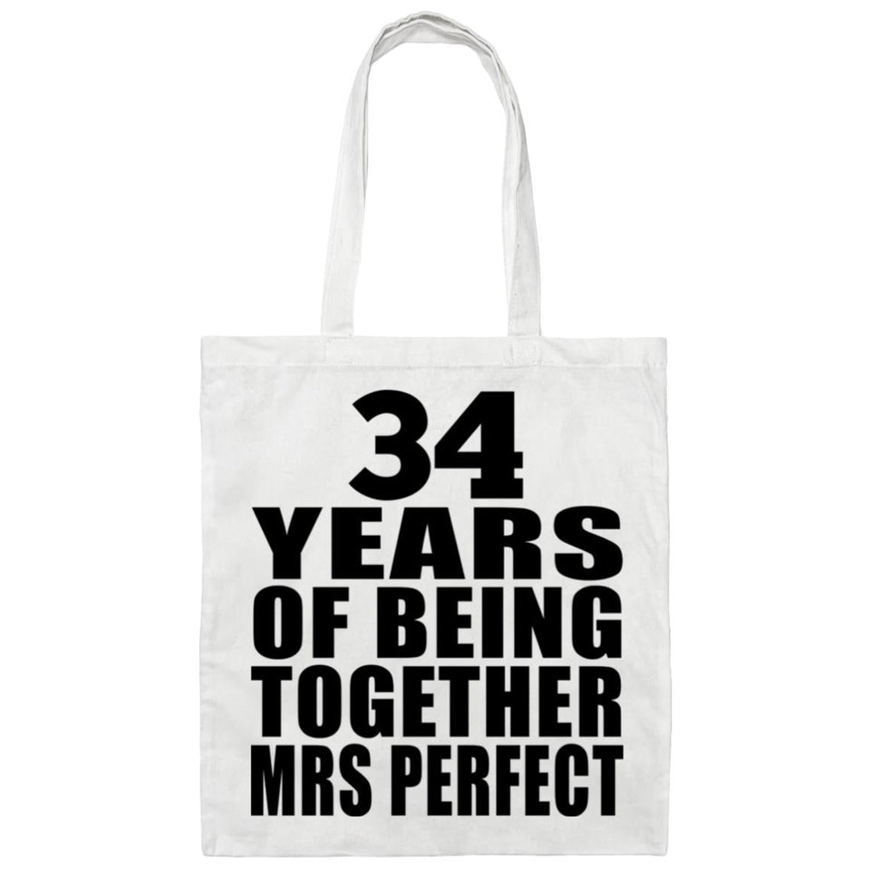34th Anniversary 34 Years Of Being Mrs Perfect - Tote Bag White