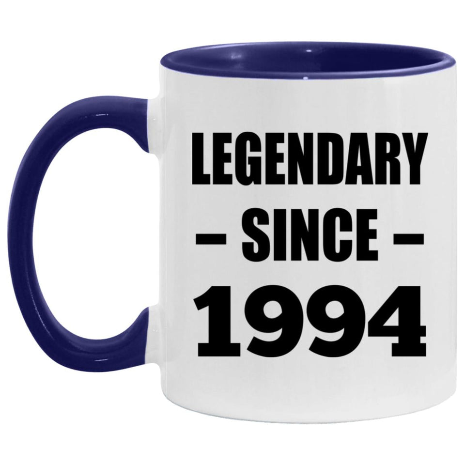30th Birthday Legendary Since 1994 - 11oz Accent Mug Purple