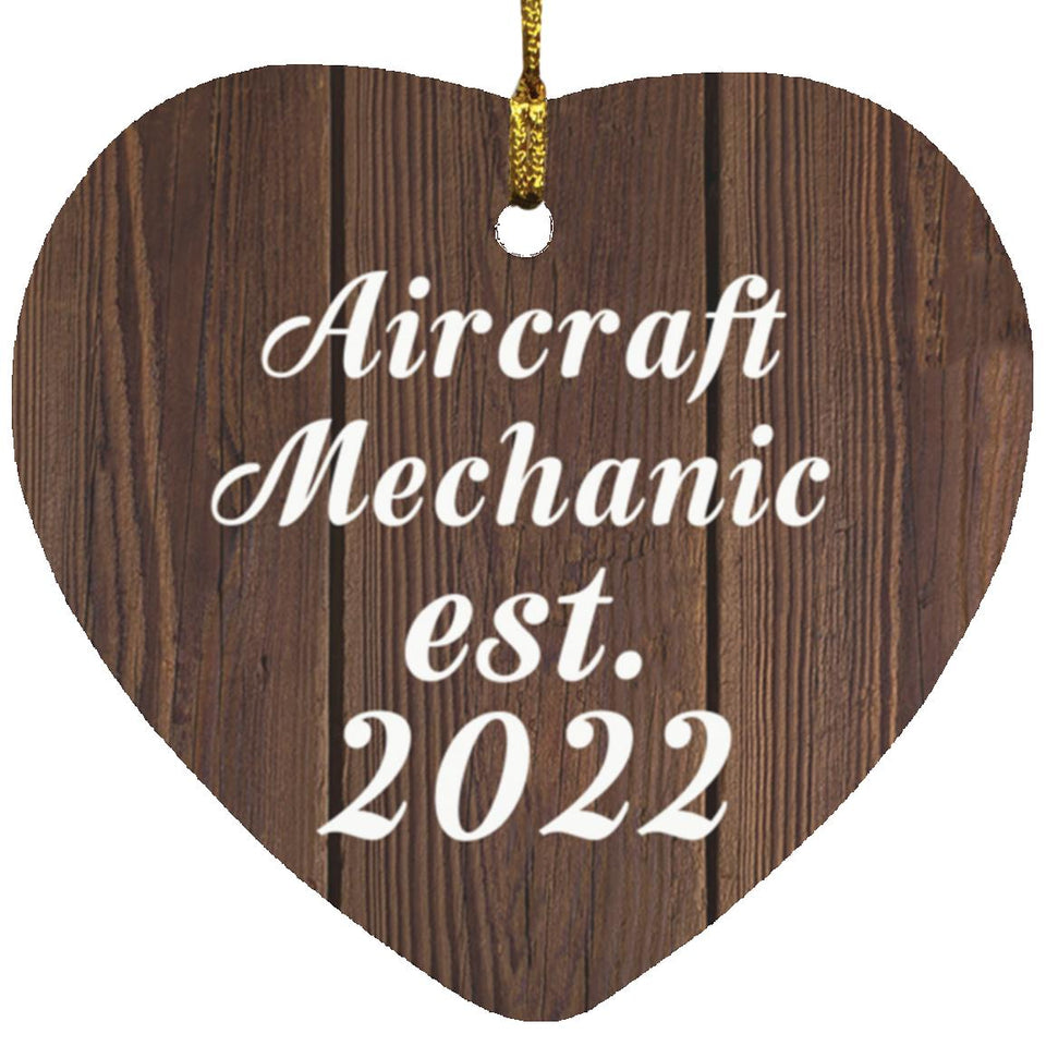 Aircraft Mechanic Established Est. 2022 - Heart Ornament D