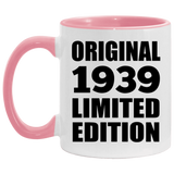 85th Birthday Original 1939 Limited Edition - 11oz Accent Mug Pink