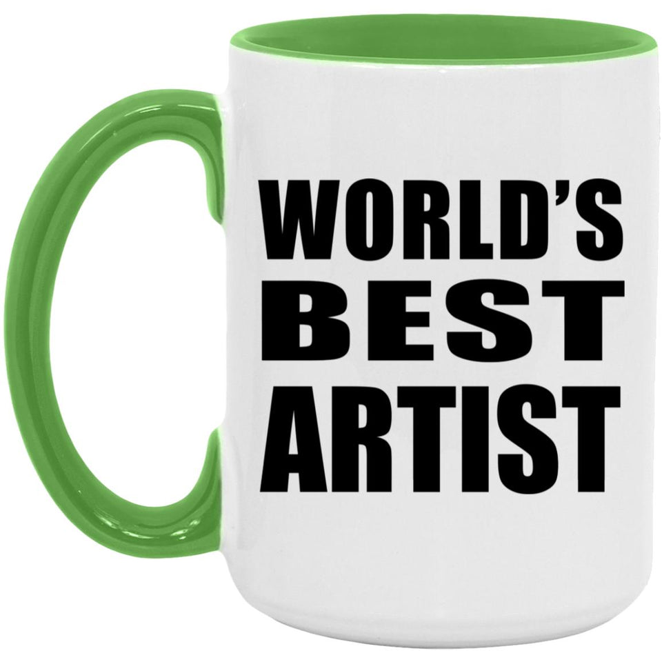World's Best Artist - 15oz Accent Mug Green