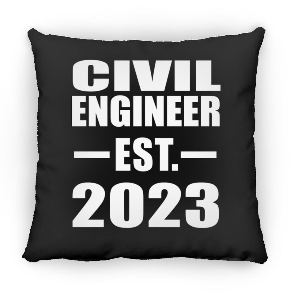 Civil Engineer Established EST. 2023 - Throw Pillow Black