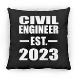 Civil Engineer Established EST. 2023 - Throw Pillow Black