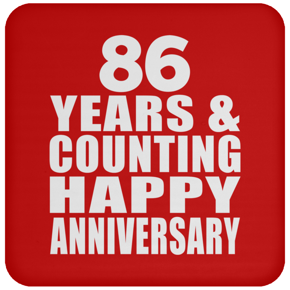 Happy 86th Anniversary 86 Years & Counting - Drink Coaster