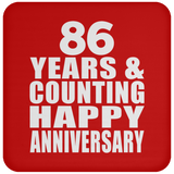 Happy 86th Anniversary 86 Years & Counting - Drink Coaster