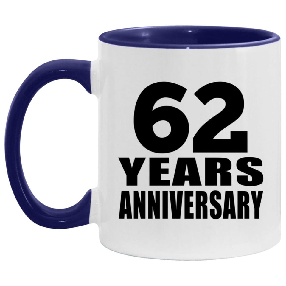 62nd Anniversary 62 Years - 11oz Accent Mug Purple