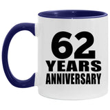 62nd Anniversary 62 Years - 11oz Accent Mug Purple
