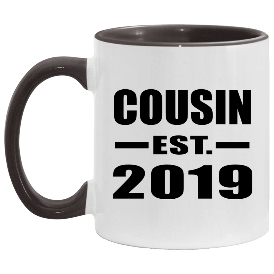 Cousin Established EST. 2019 - 11oz Accent Mug Black