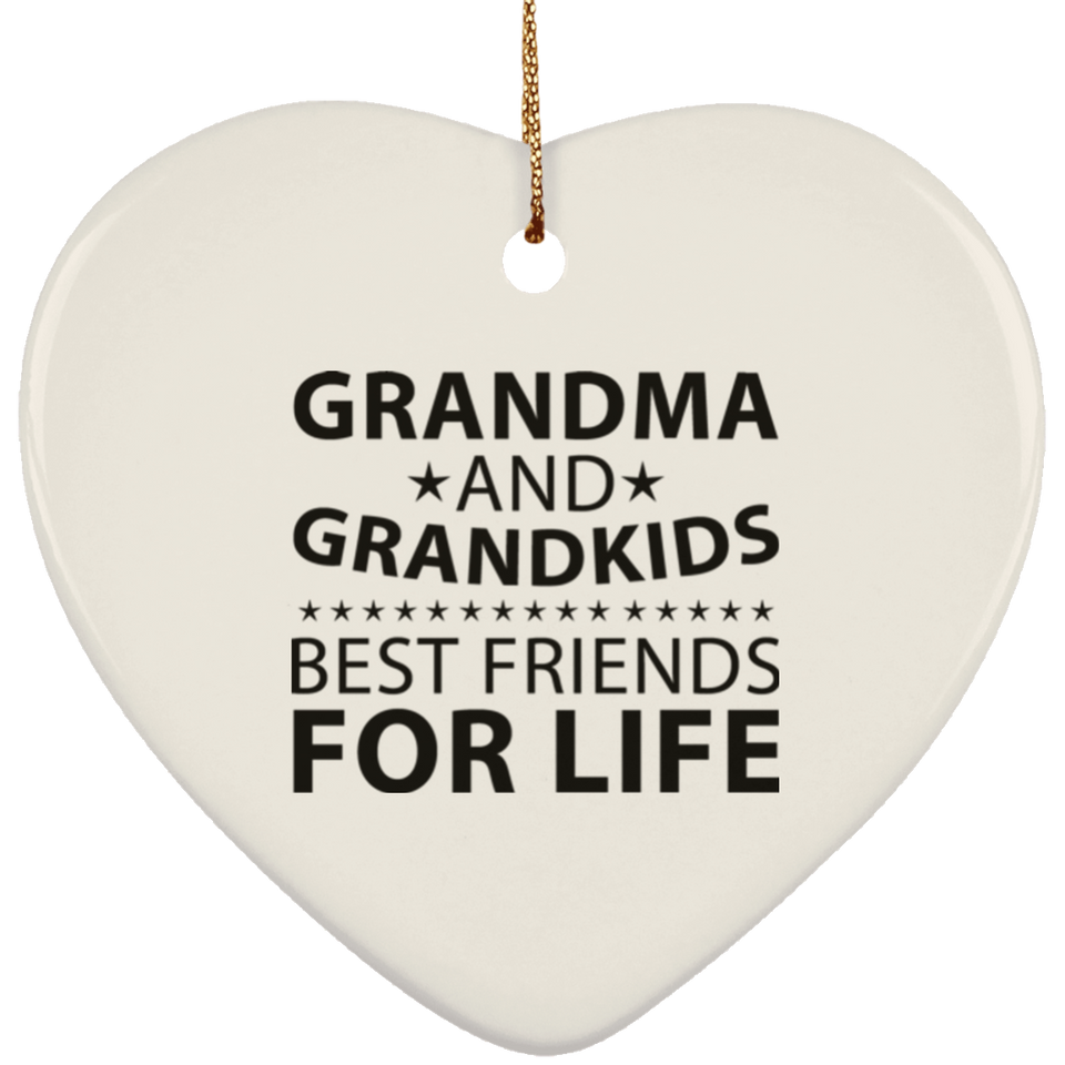 Grandma and Grandkids, Best Friends For Life - Heart Ornament