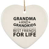 Grandma and Grandkids, Best Friends For Life - Heart Ornament