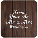 First Year As Mr & Mrs Washington - Drink Coaster D