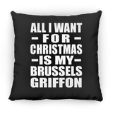 All I Want For Christmas Is My Brussels Griffon - Throw Pillow Black