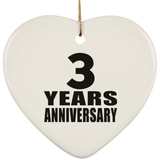 3rd Anniversary 3 Years - Heart Ornament