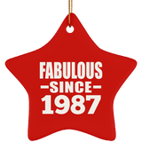 37th Birthday Fabulous Since 1987 - Star Ornament