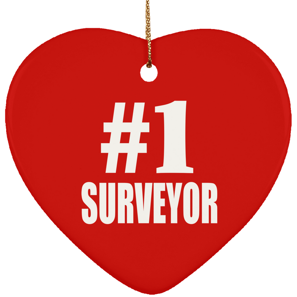 Number One #1 Surveyor - Heart Ornament