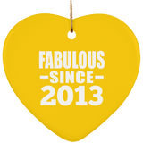 11th Birthday Fabulous Since 2013 - Heart Ornament