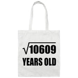 103rd Birthday Square Root of 10609 Years Old - Tote Bag White