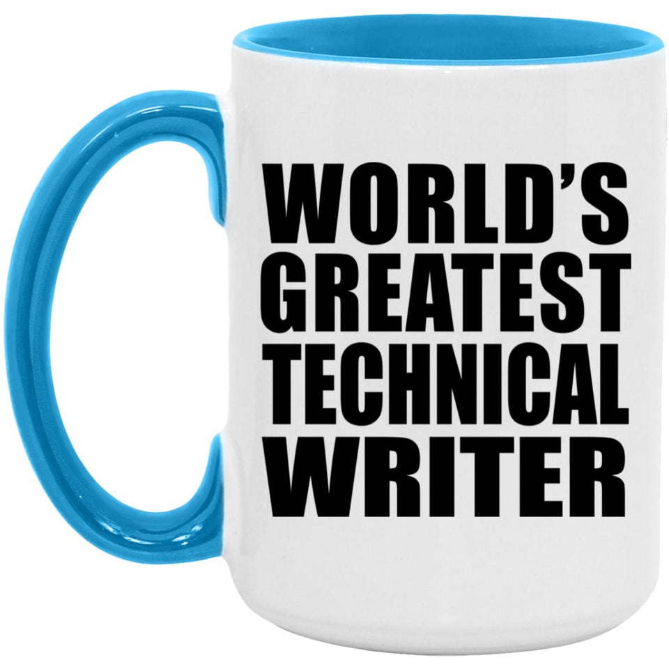 World's Greatest Technical Writer - 15oz Accent Mug Blue