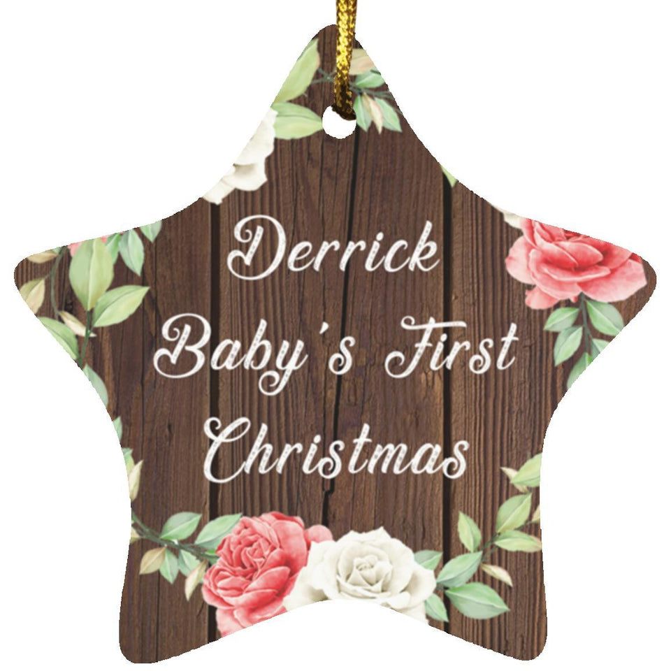 Derrick Baby's First Christmas - Star Ornament A