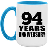 94th Anniversary 94 Years - 15oz Accent Mug Blue