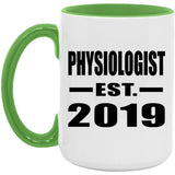 Physiologist Established EST. 2019 - 15oz Accent Mug Green