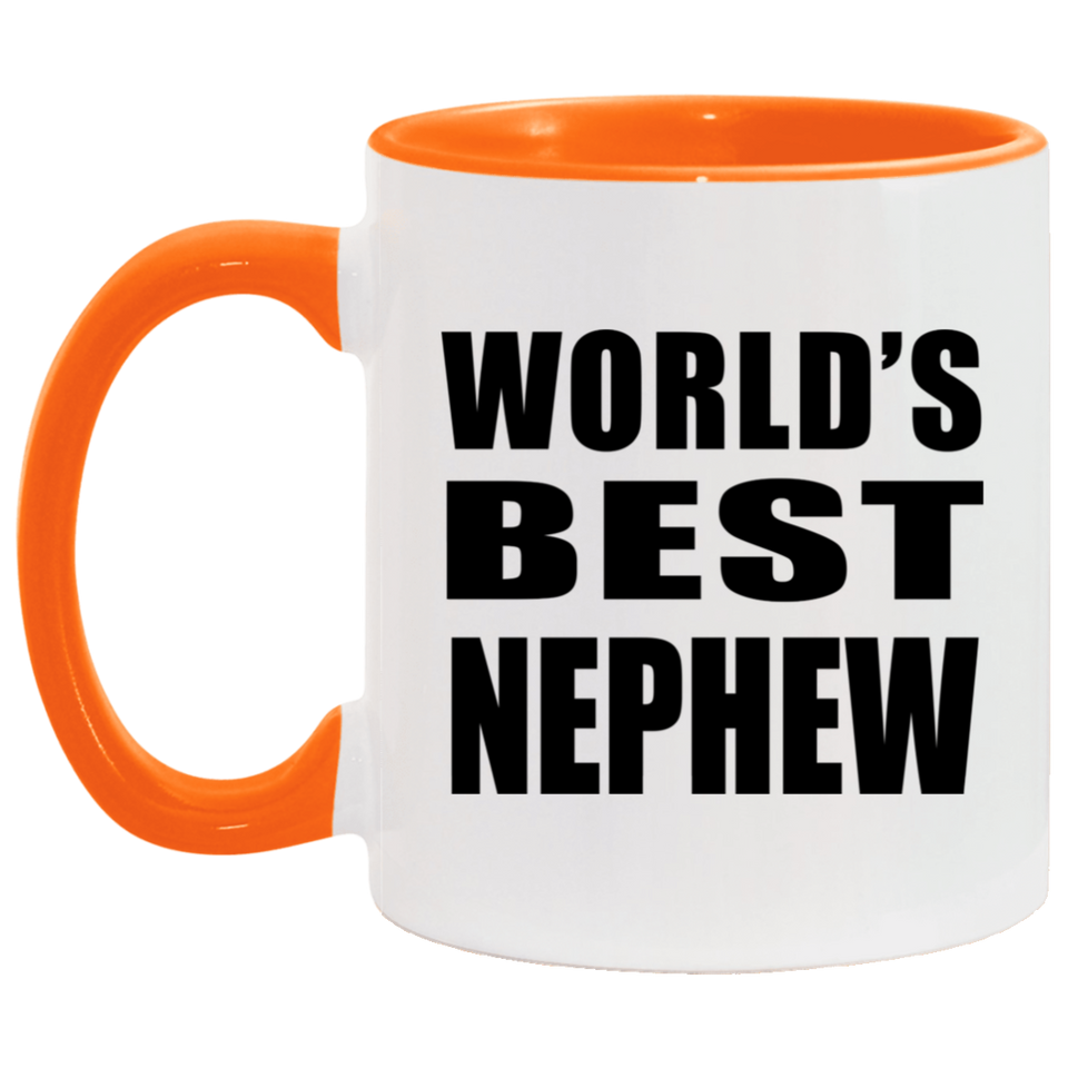 World's Best Nephew - 11oz Accent Mug Orange