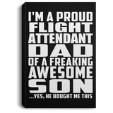 Proud Flight Attendant Dad Of Awesome Son - Canvas Portrait