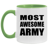 Most Awesome Army - 11oz Accent Mug Green