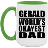 Gerald World's Okayest Dad - 15oz Accent Mug Green