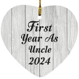 First Year As Uncle 2024 - Heart Ornament F