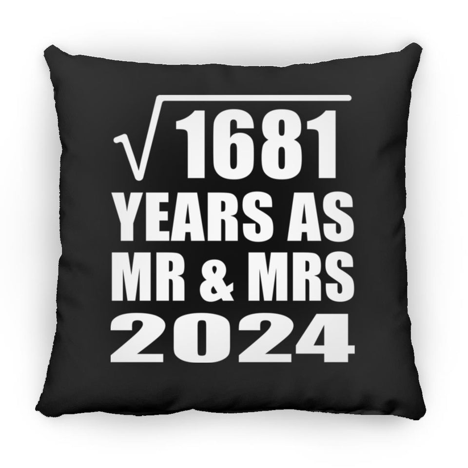 41st Anniversary Square Root of 1681 Years As Mr & Mrs 2024 - Throw Pillow Black