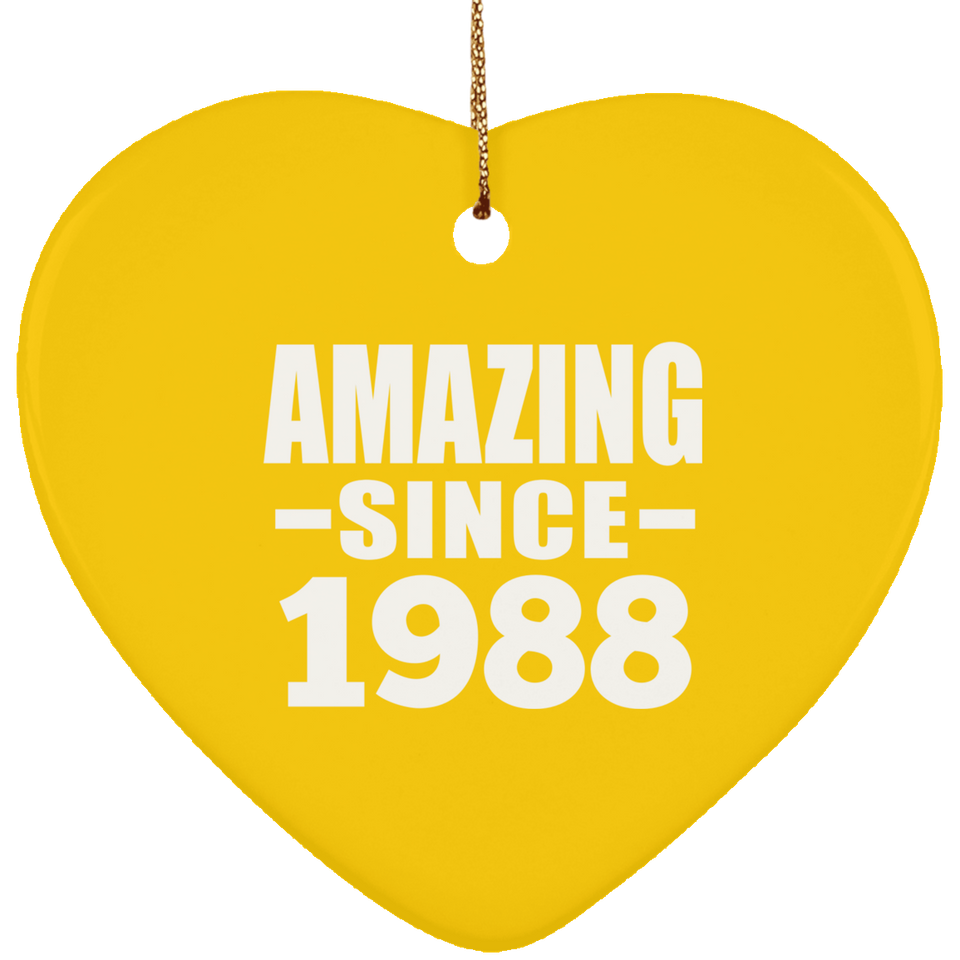 35th Birthday Amazing Since 1988 - Heart Ornament