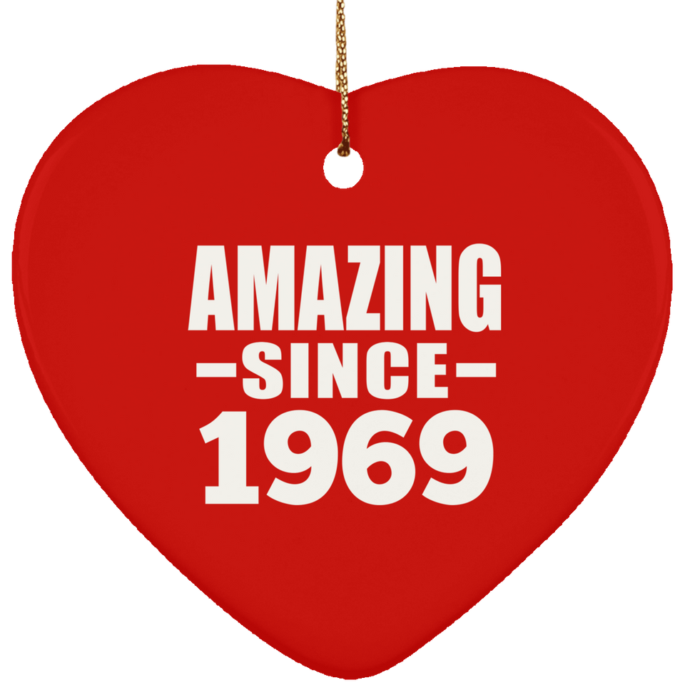 55th Birthday Amazing Since 1969 - Heart Ornament
