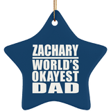 Zachary World's Okayest Dad - Star Ornament