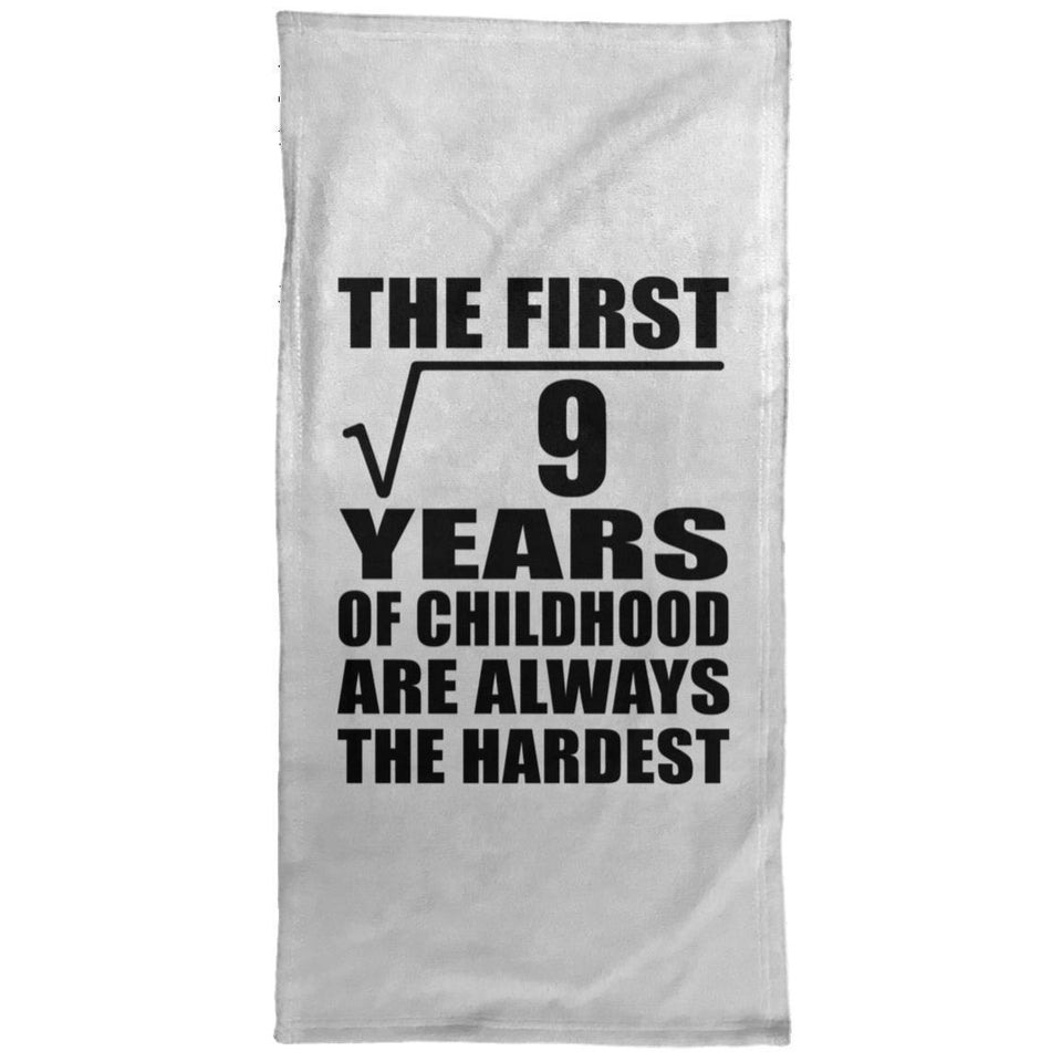 3rd Birthday Square Root of 9 Years of Childhood - Hand Towel