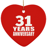 31st Anniversary 31 Years - Heart Ornament